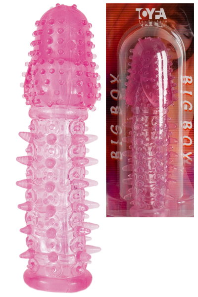 Насадка с шипами Toyfa, Розовая, 8 см, Ø 2,5