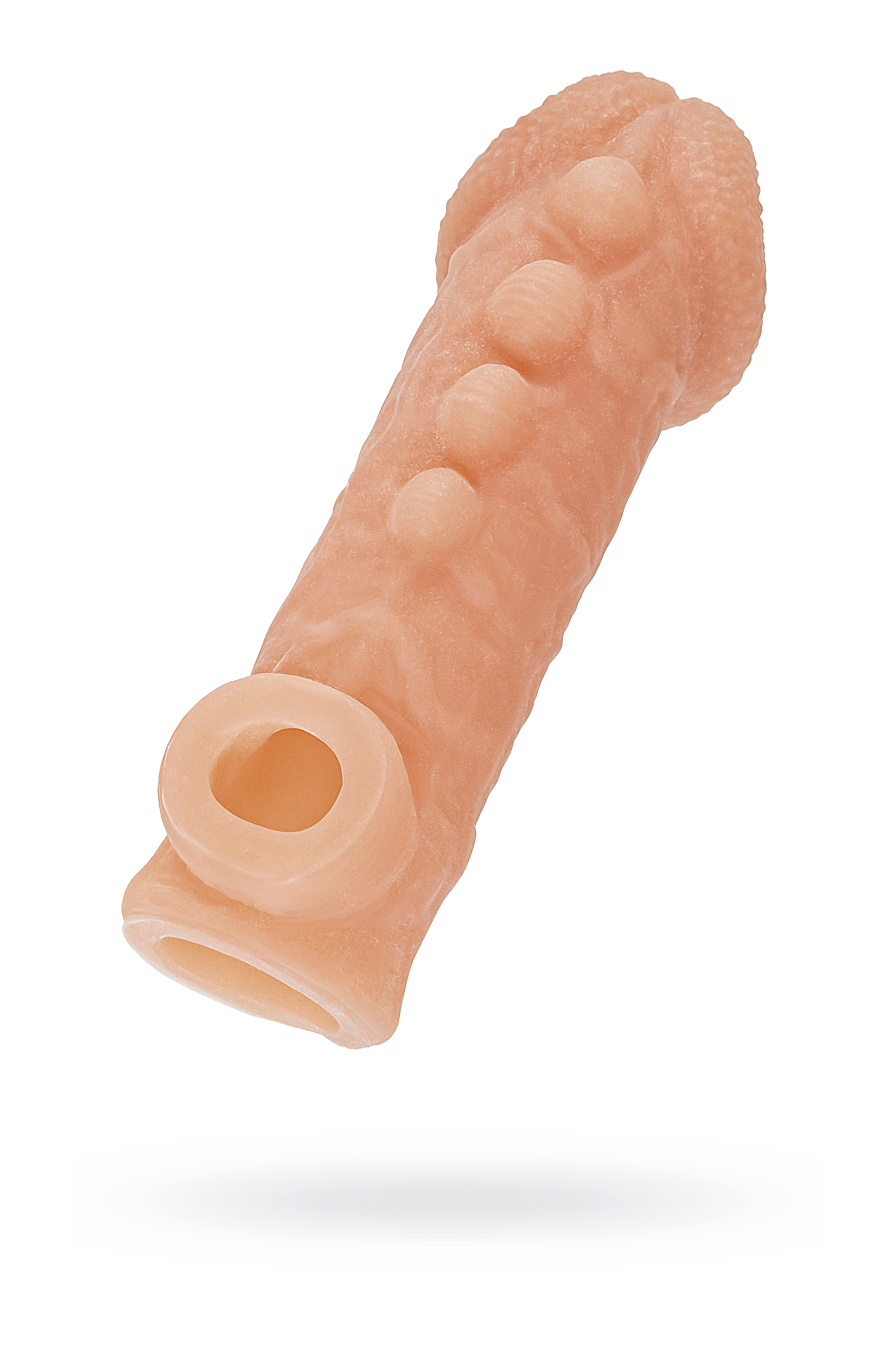 Насадка KOKOS реалистичная с дополнительной стимуляцией, TPE, телесная, 13,8 см
