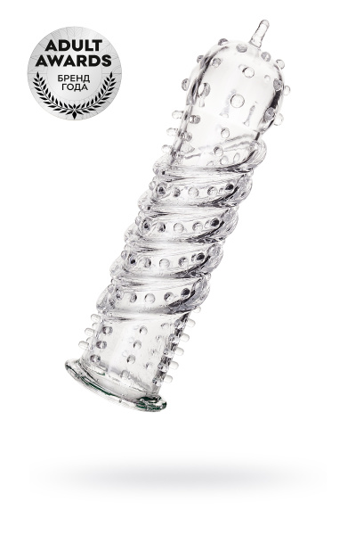 Насадка гелевая TOYFA A-Toys, прозрачная, 15,5 см, Ø 3,5