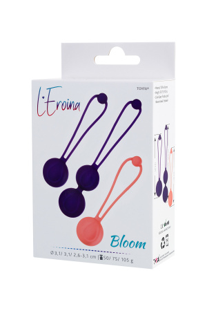 Набор вагинальных шариков TOYFA L'EROINA  Bloom, силикон, фиолетово-розовый, Ø 3,1/3,1/2,6-3 см