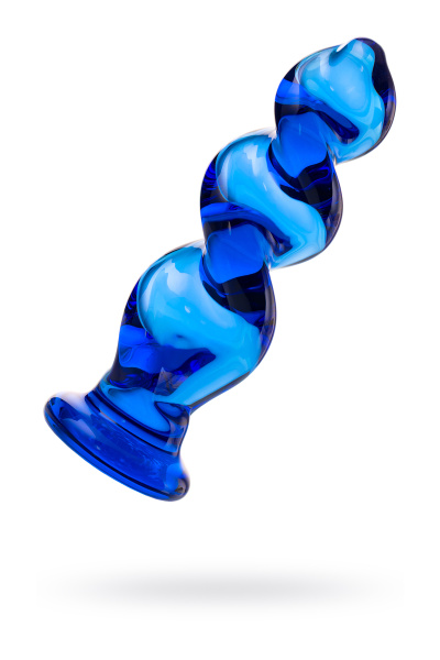 Анальная втулка Sexus Glass, стекло,синий, 12 СМ, Ø 3,5 см