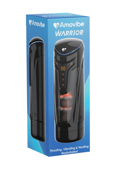 Мастурбатор инновационный Amovibe Warrior с пенетрацией и массажем бусинами