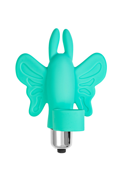 Вибронасадка-бабочка на палец Eromantica Butterfly, силикон, мятная, 10 см, в пакете